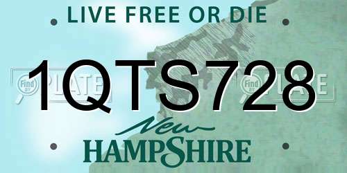 1QTS728 New Hampshire License Plate