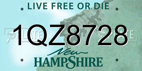 1QZ8728 New Hampshire License Plate