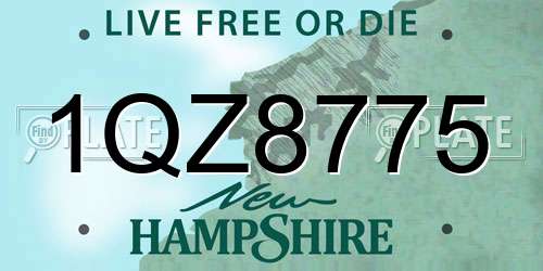 1QZ8775 New Hampshire License Plate
