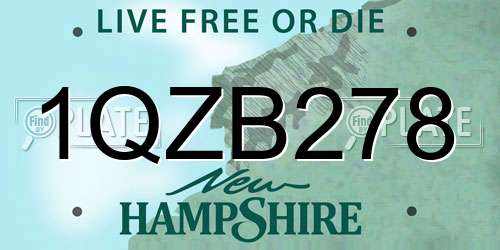 1QZB278 New Hampshire License Plate