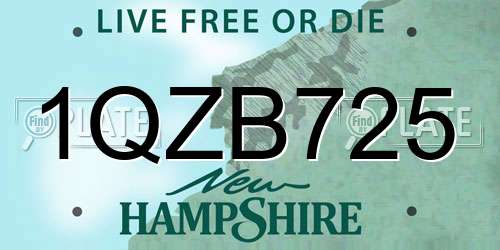 1QZB725 New Hampshire License Plate