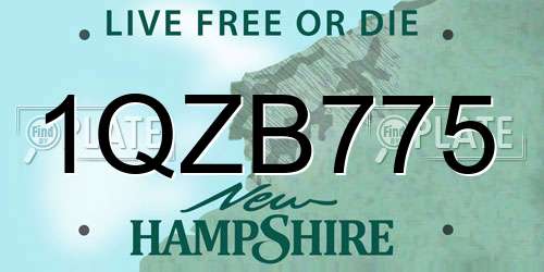 1QZB775 New Hampshire License Plate