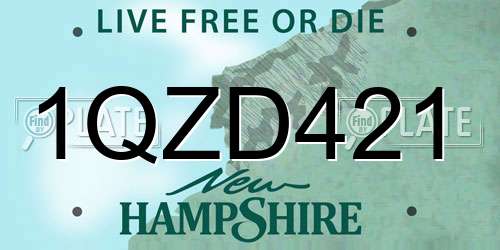 1QZD421 New Hampshire License Plate
