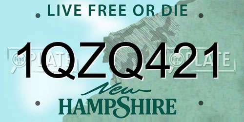 1QZQ421 New Hampshire License Plate