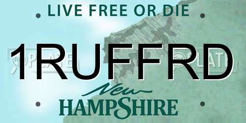 1RUFFRD New Hampshire License Plate