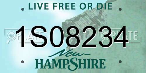 1S08234 New Hampshire License Plate