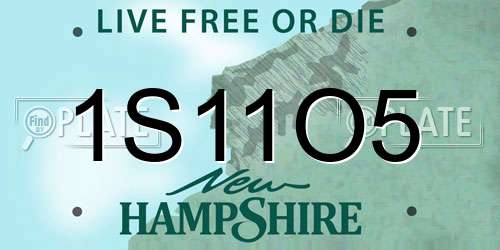 1S11O5 New Hampshire License Plate