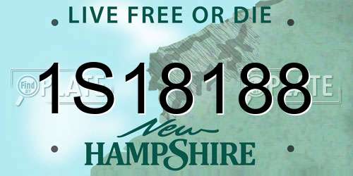 1S18188 New Hampshire License Plate