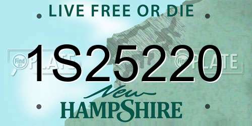 1S25220 New Hampshire License Plate