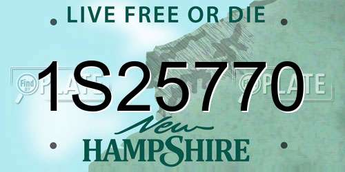 1S25770 New Hampshire License Plate
