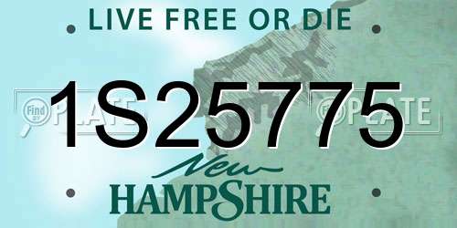 1S25775 New Hampshire License Plate