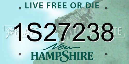 1S27238 New Hampshire License Plate
