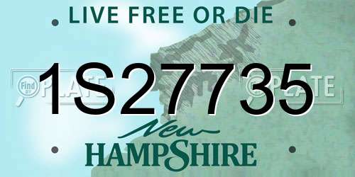 1S27735 New Hampshire License Plate