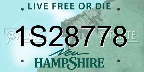 1S28778 New Hampshire License Plate