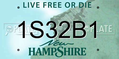 1S32B1 New Hampshire License Plate