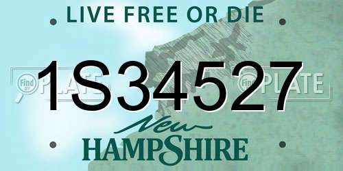 1S34527 New Hampshire License Plate