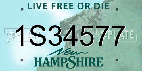 1S34577 New Hampshire License Plate