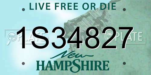 1S34827 New Hampshire License Plate