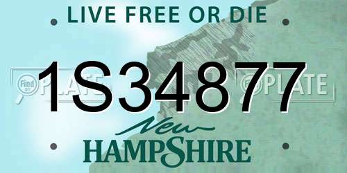 1S34877 New Hampshire License Plate