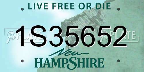 1S35652 New Hampshire License Plate