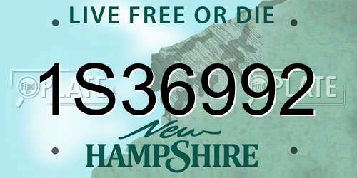 1S36992 New Hampshire License Plate