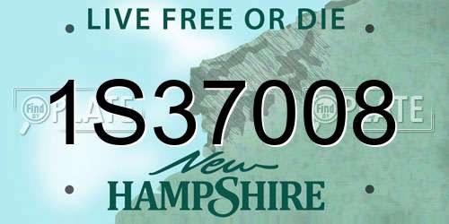 1S37008 New Hampshire License Plate