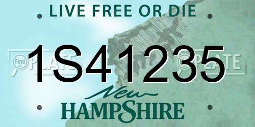 1S41235 New Hampshire License Plate