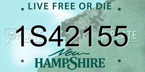 1S42155 New Hampshire License Plate