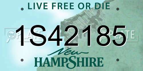 1S42185 New Hampshire License Plate