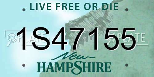1S47155 New Hampshire License Plate
