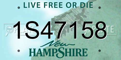 1S47158 New Hampshire License Plate
