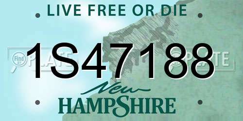 1S47188 New Hampshire License Plate