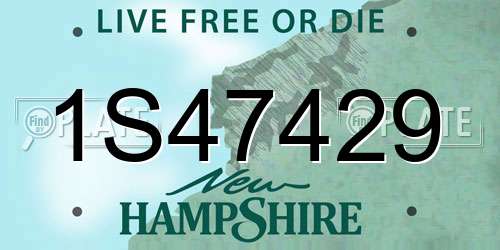 1S47429 New Hampshire License Plate
