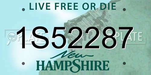 1S52287 New Hampshire License Plate