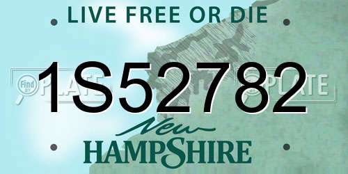 1S52782 New Hampshire License Plate