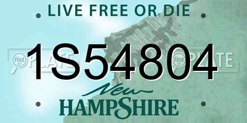 1S54804 New Hampshire License Plate