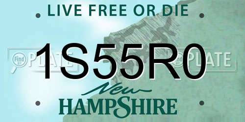 1S55R0 New Hampshire License Plate