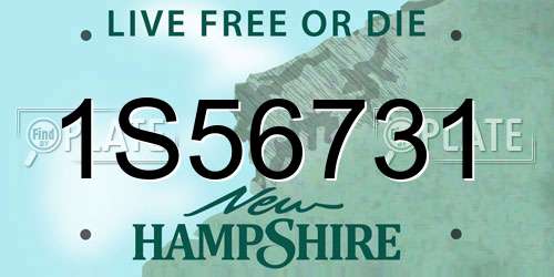 1S56731 New Hampshire License Plate