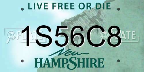 1S56C8 New Hampshire License Plate