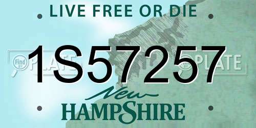 1S57257 New Hampshire License Plate