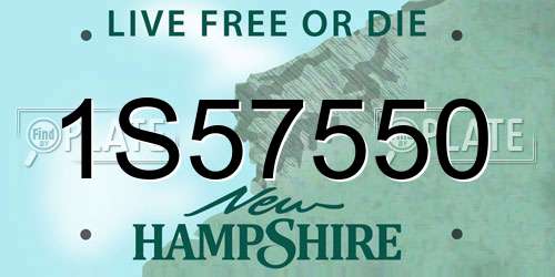 1S57550 New Hampshire License Plate