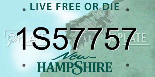 1S57757 New Hampshire License Plate