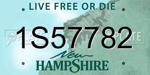 1S57782 New Hampshire License Plate