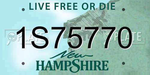 1S75770 New Hampshire License Plate