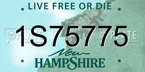 1S75775 New Hampshire License Plate