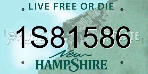 1S81586 New Hampshire License Plate
