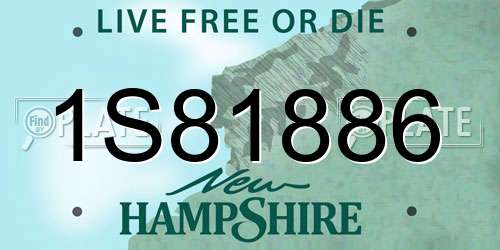 1S81886 New Hampshire License Plate