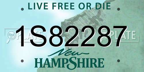 1S82287 New Hampshire License Plate