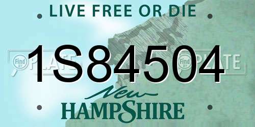 1S84504 New Hampshire License Plate
