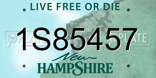 1S85457 New Hampshire License Plate